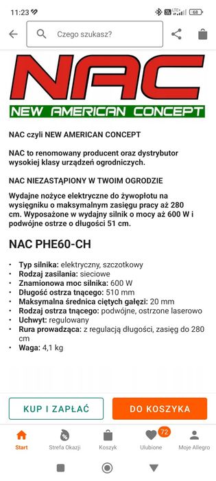 Nożyce do żywopłotu NAC