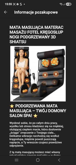 Sprzedam mate masujacą