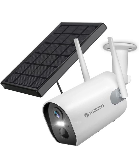 Câmara de vigilância WiFi exterior solar 2K HD