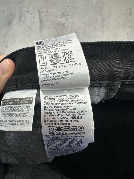 Черные джинсы Levis 512 оригинал Размер 30/32