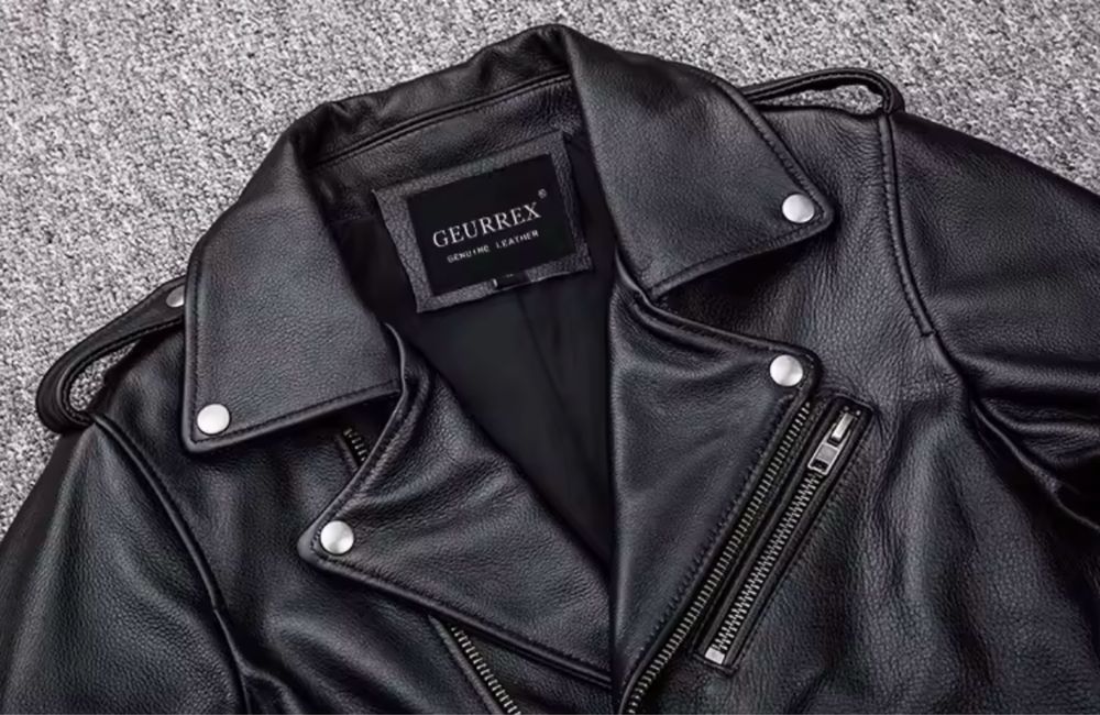 Męska kurtka skórzana bikerka ramoneska skóra naturalna moto vintage