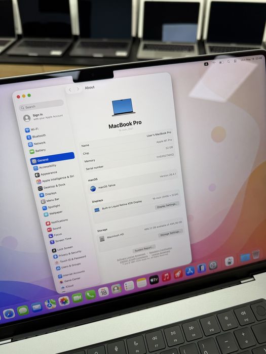 Магазин - 16” 2021 MacBook Pro M1PRO/32GB/512GB SpaceGray Батарея: 100% - Гарантія