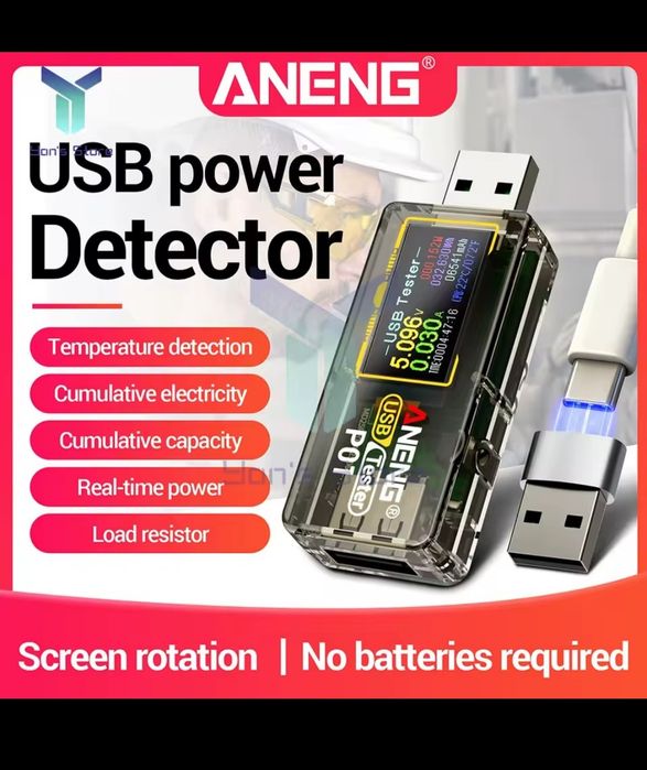 Tester miernik USB C plus adapter