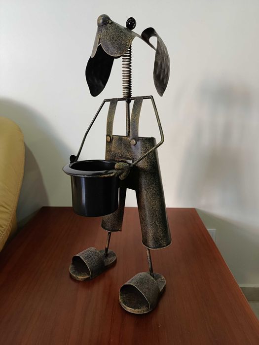 Estrutura Metálica Cão - Decoração ou Vaso
