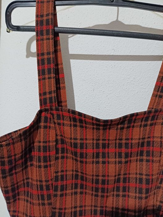 Vestido de alças, axadrezado