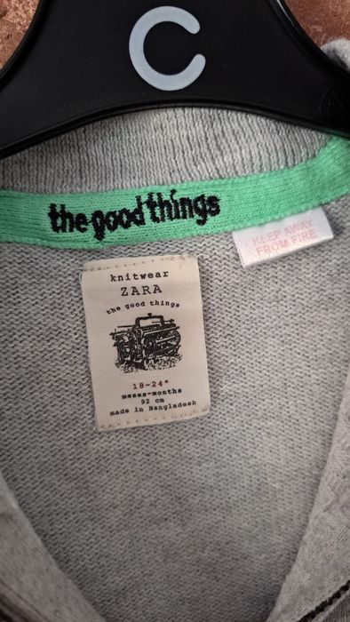 ZARA sweterek sweter 92 szary cieplutki elegancki chrzest