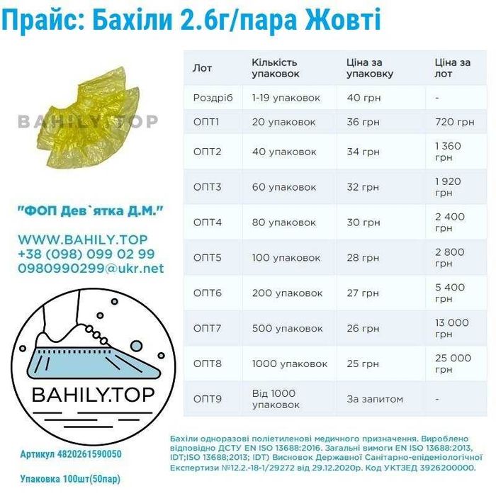 бахилы топ цветные
