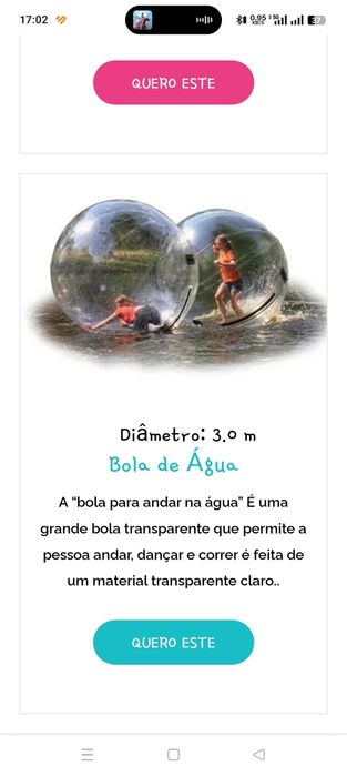 Aluguer de insufláveis aquático