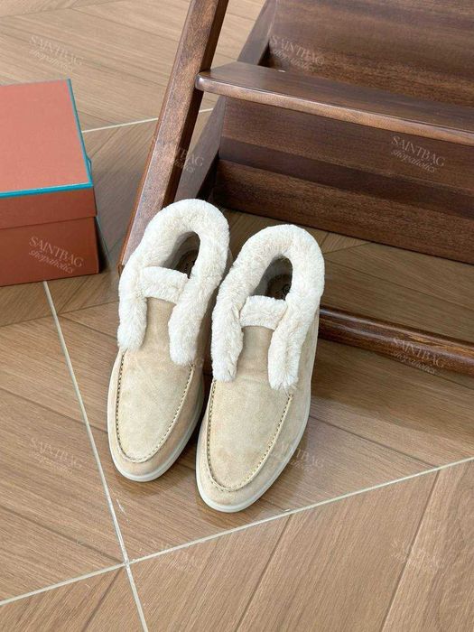 Под заказ жеские лоферы Loro Piana натуральній мех Лоро Пиано замш