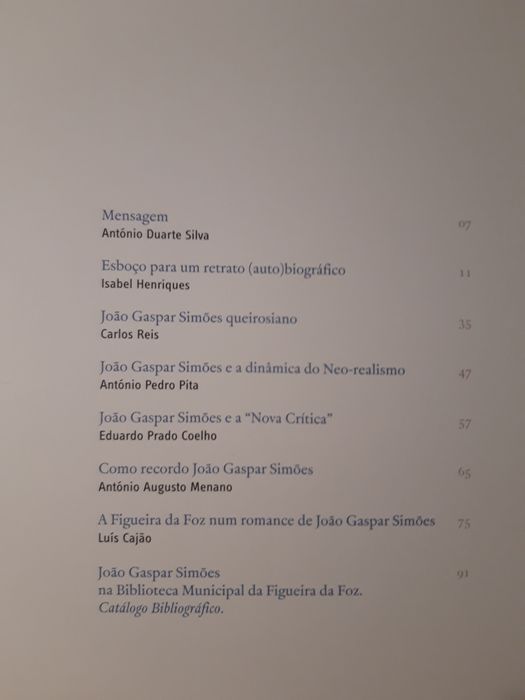 Livro "João Gaspar Simões: Evocação de Uma Presença"