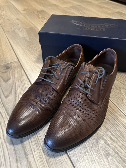 Шкіряні туфлі класичні, лофери коричневі, взуття чоловіче