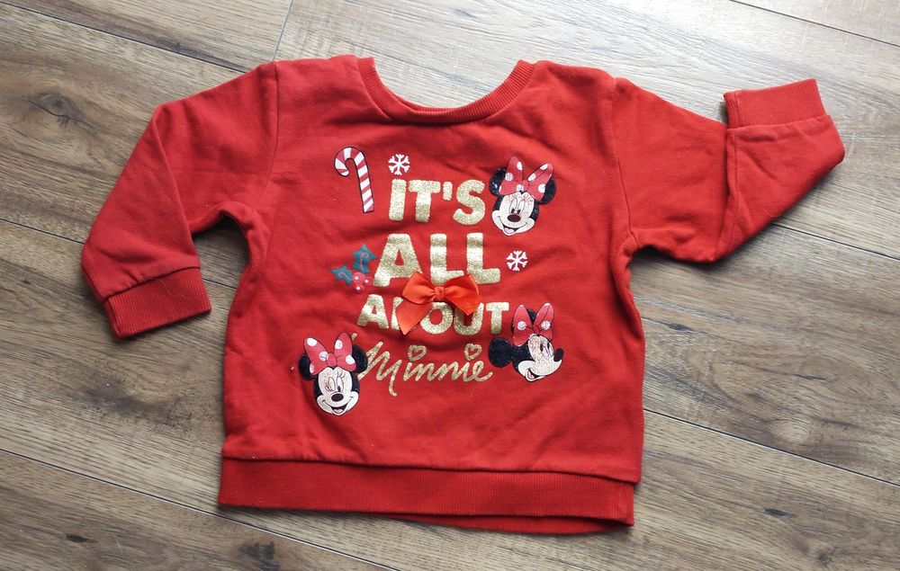 Bluza świąteczna, Minnie Christmas, H&M, rozm. 92