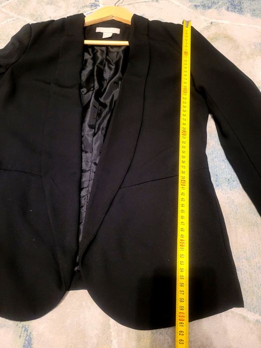 Żakiet marynarka garsonka narzutka h&m rozm. 34 czarna czerń