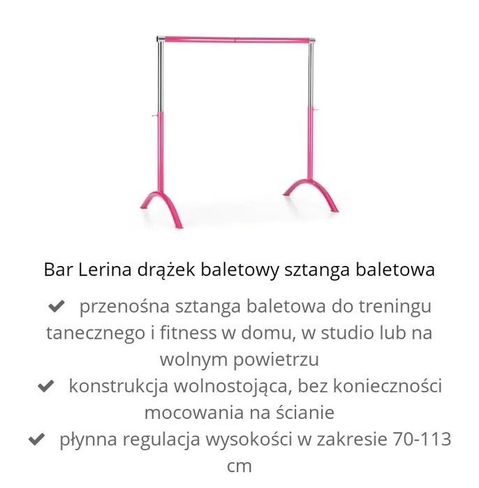 BALET     Drążek baletowy w kolorze różowym