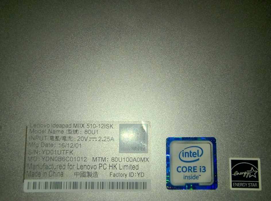 Lenovo Ideapad MiiX 510-12iSK (Tablet z Windowsem)