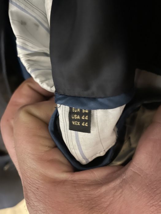 Massimo Dutti granatowy płaszcz męski 54