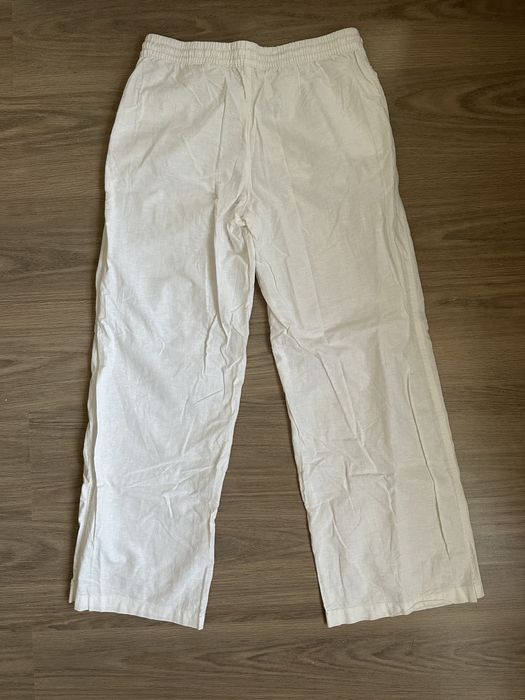 Білі лляні штани H&M