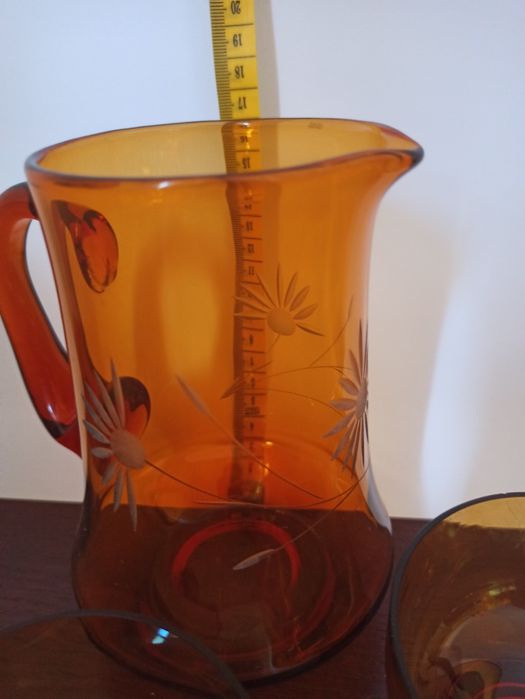 Naczynia, szkło barwione, PRL