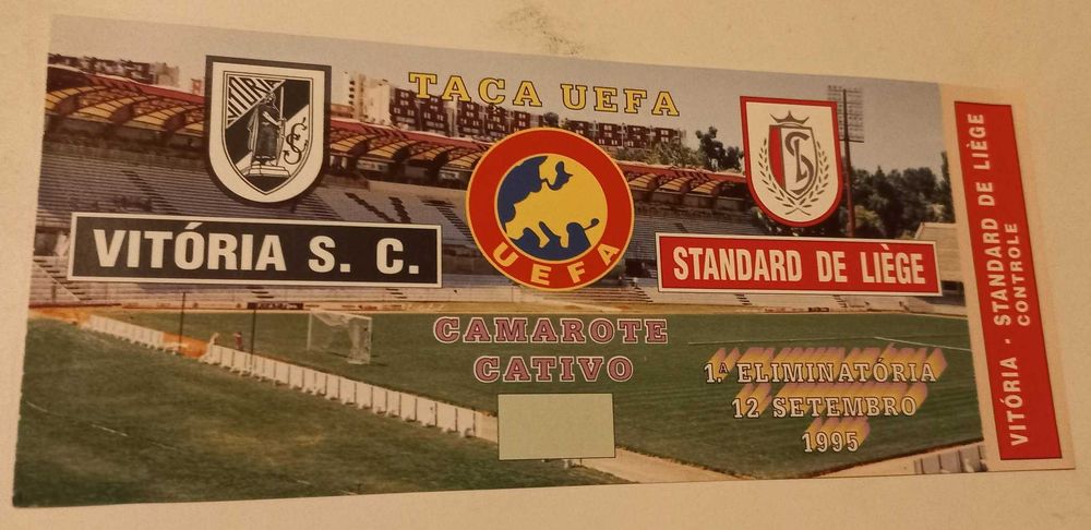 Bilhetes de Futebol do Vitória S.C. na Taça Uefa