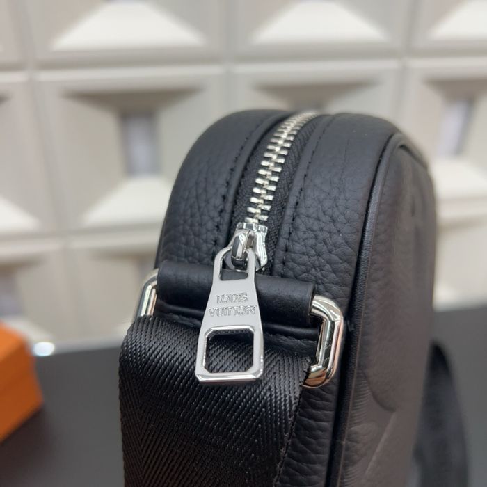 Сумка мужская Louis Vuitton черная кожаная оригинал черная