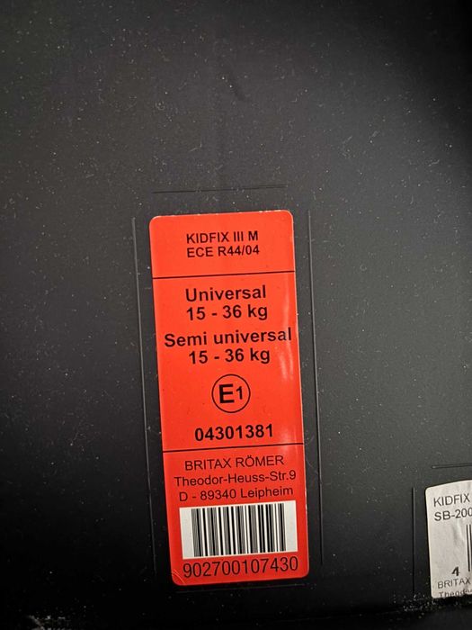 Fotelik Britax Römer Kidfix III M (15-36 kg) | Stan Bardzo Dobry