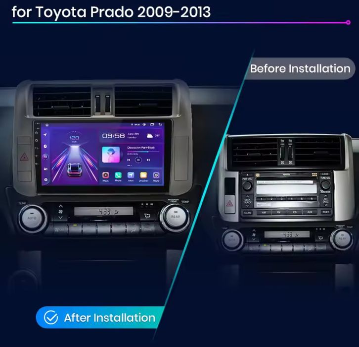 Rádio android Toyota Land Cruiser Prado 150 Carplay GPS wifi 2/32GB