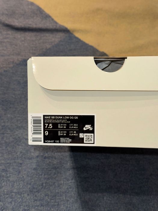 Nike Dunk Sb Low Pro Supreme White 7.5 40,5