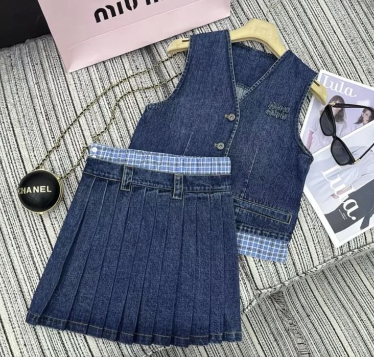 Костюм джинсовий юбка miu miu