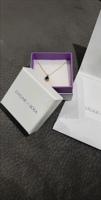 Colar em prata dourada gota