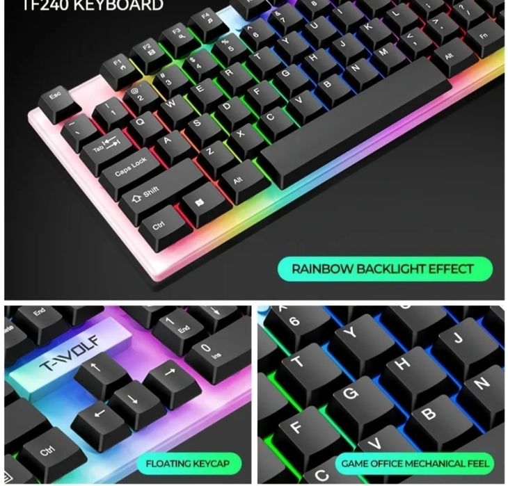 ‼️Знижка‼️ Геймерський комп'ютерний комплект 4в1 T-Wolf TF240‼️Акція‼️