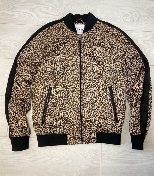 Жіночий бомбер Zara S леопардовий принт куртка Zara