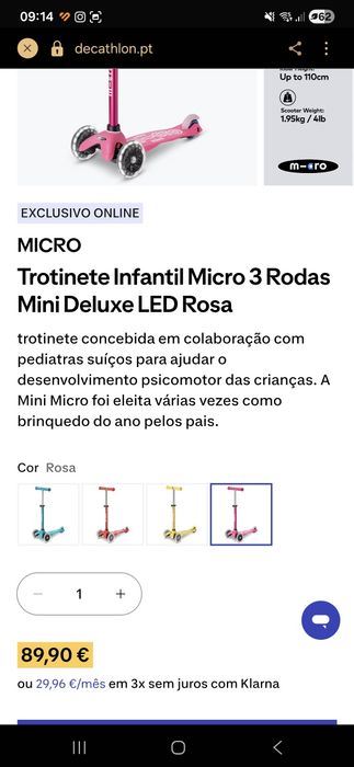 Trotinete Micro 3 rodas MiniDeluxe Led