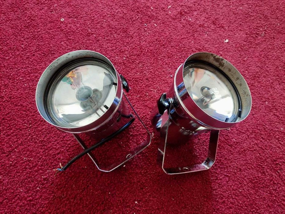 Par de projetores antigos luzes de palco General Electric