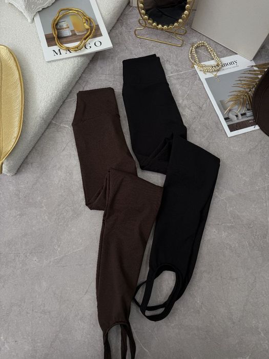 Лосини зі штрипками шоколад теплі микродайвінг на флісі