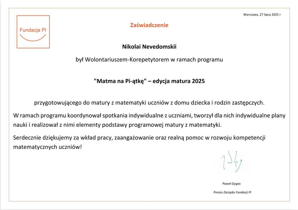 Korepetycje matematyki: egzaminy międzynarodowe, olimpiady