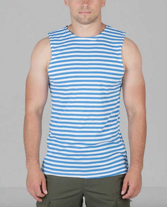 Майка безрукавка ВМФ ВДВ Тельняшка. Всі розміри. ГОСТ 100% Бавовна