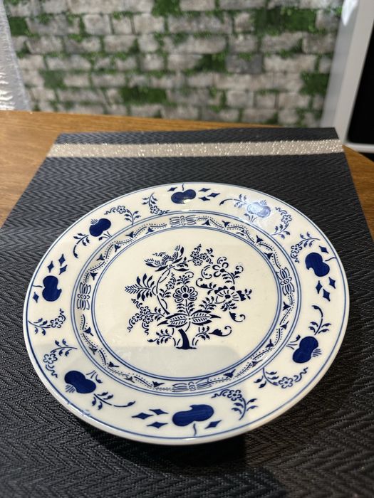 Zestaw 6 talerzy porcelanowych Chodzież – wzór cebulowy, PRL