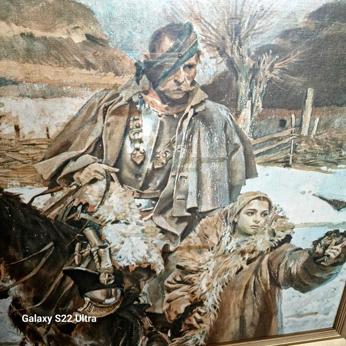 Obraz Wojciech Kossak "Ranny kirasjer i dziewczyna"
