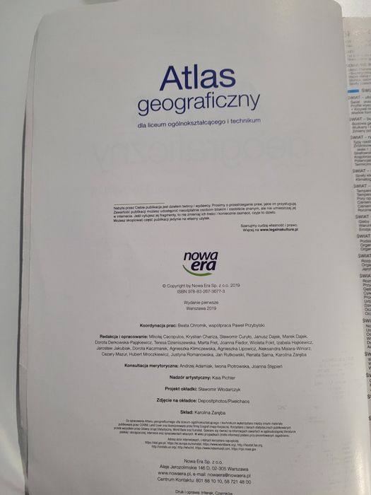 Atlas geograficzny liceum praca zbiorowa