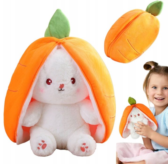 М'який плюшевий талісман ЗАЙЧИК В МОРКВИНЦІ 25 см