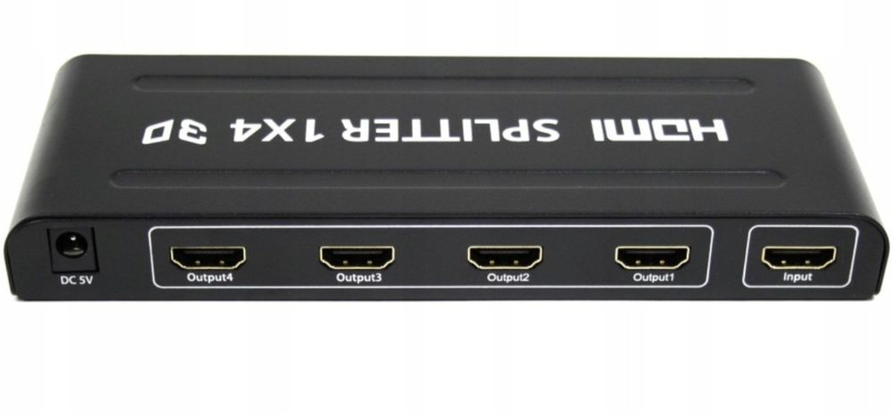 NOWY Splitter Rozdzielacz HDMI 1x4 FULL HD 3D Aktywny + Zasilacz