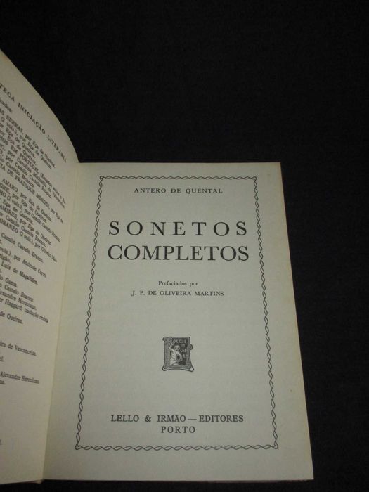 Livro Sonetos Completos Antero de Quental Lello