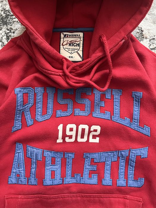 Червоне худі Russell Athletic 1902 Vintage Оверсайз L Кофта Рассел