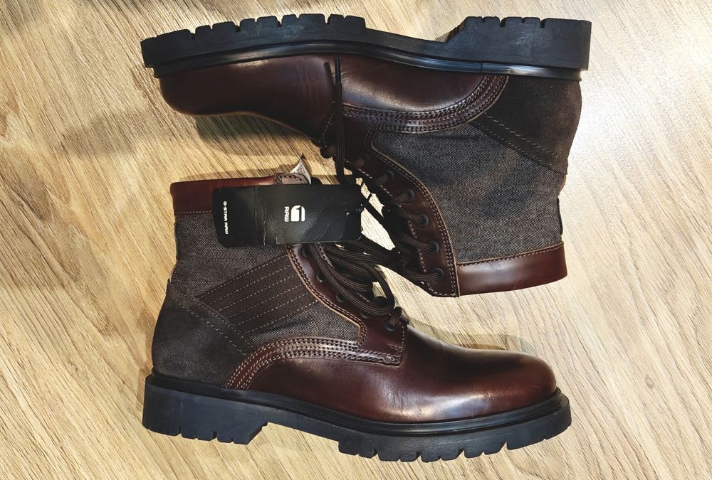 Nowe zimowe buty 43, G-Star RAW – skórzane, brązowe