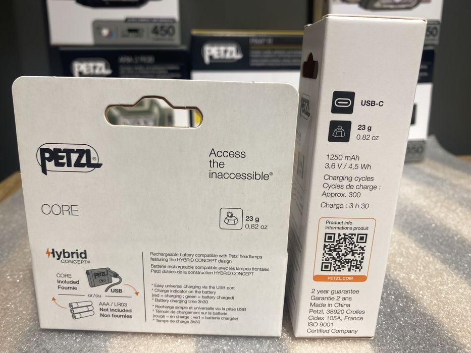 Ліхтарі та аккумулятор Petzl Aria 1 / Aria2 / Pixa R / core1/2