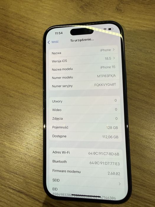 Iphone 15 128gb 85% bateria