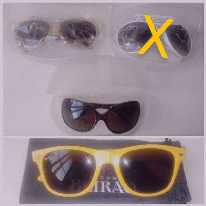 3 Pares de Óculos de Sol 3-6€.