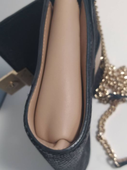 Elegancka torebka damska czarno beżowa