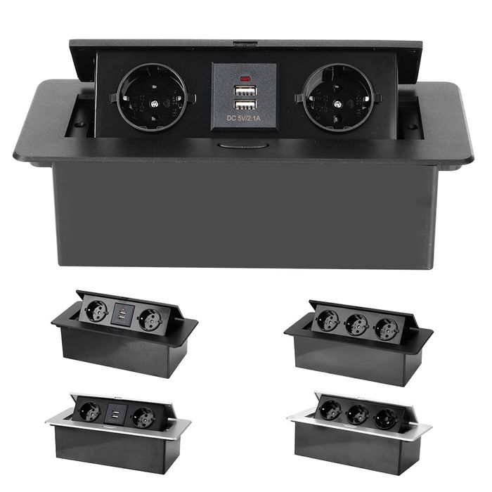 Подвійна розетка в стільниці з usb