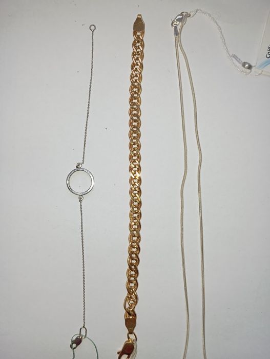 Браслет, ланцюг срібло золото